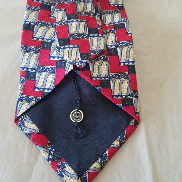 COUNTESS MARA 1938 SILK TIE|VINTAGE SCROLL MOTIF|MADE IN USA |STATEMENT ELEGANCE - Picture 3 of 10